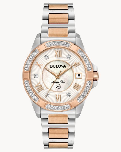 Bulova Marine Star Women s Diamond Crystal Stainless Watch Bulova